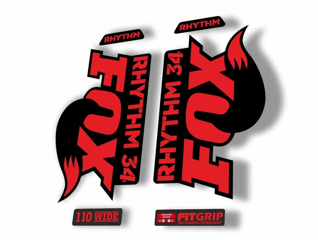 FOX 34 Rhythm 2018 Forks Suspension Factory Decal Sticker Adhesive Red
