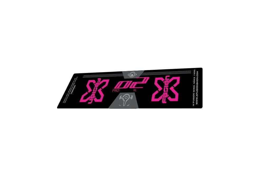 X Fusion 2018 O2 Pro RL Rear Shock Suspension Sticker Factory Decal Pink