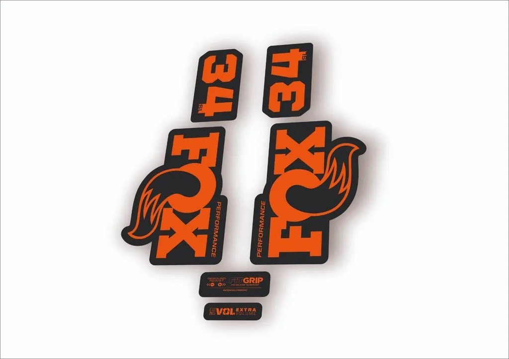 FOX 34 SL Performance 2026 Fork Factory Decal Sticker Adhesive Orange