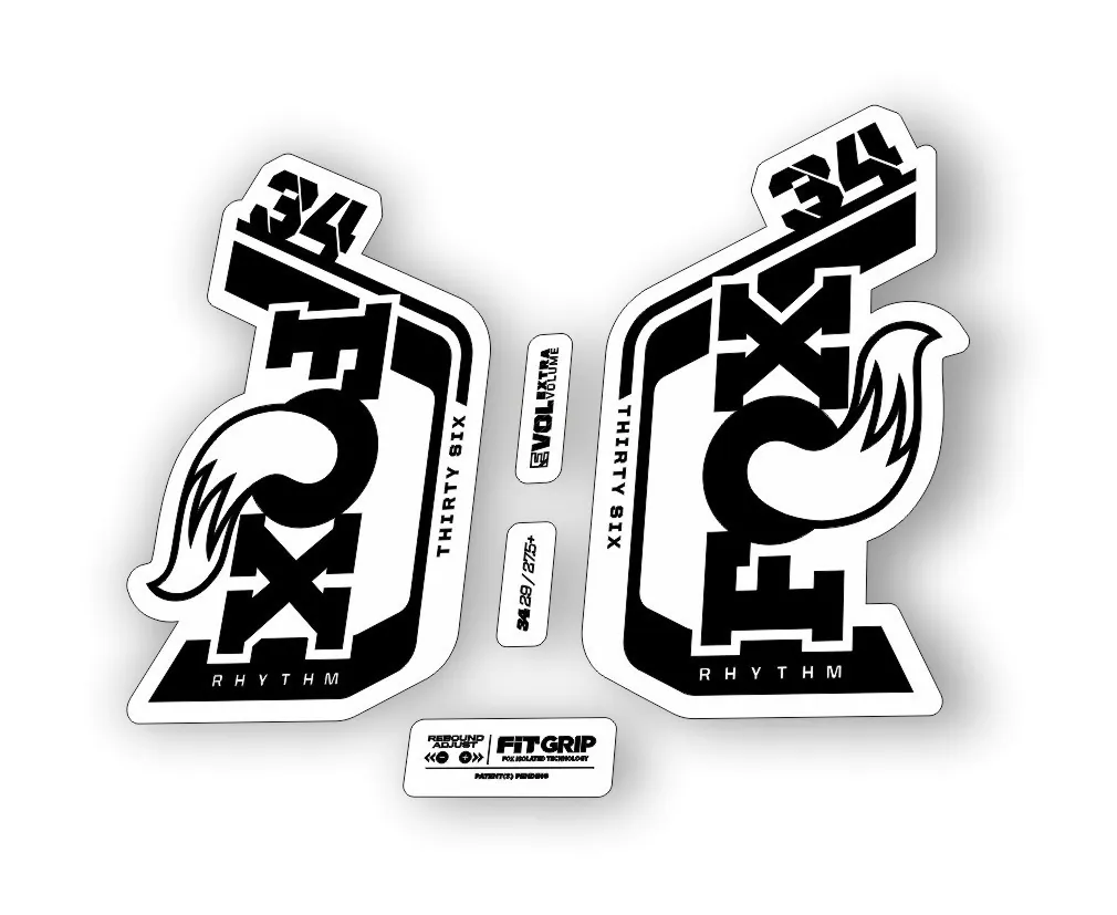 Fox 34 Rhythm 2024 Fork Suspension Factory Decal Sticker Adhesive Black