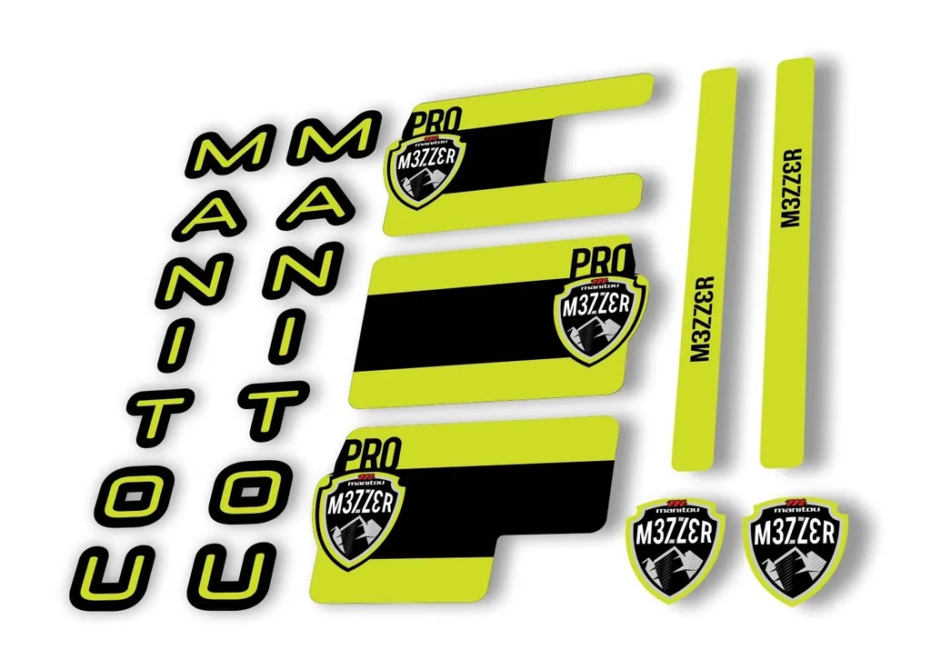 Manitou Mezzer Pro 2020 Fork Suspension Decal Kit Sticker Set Lime Green