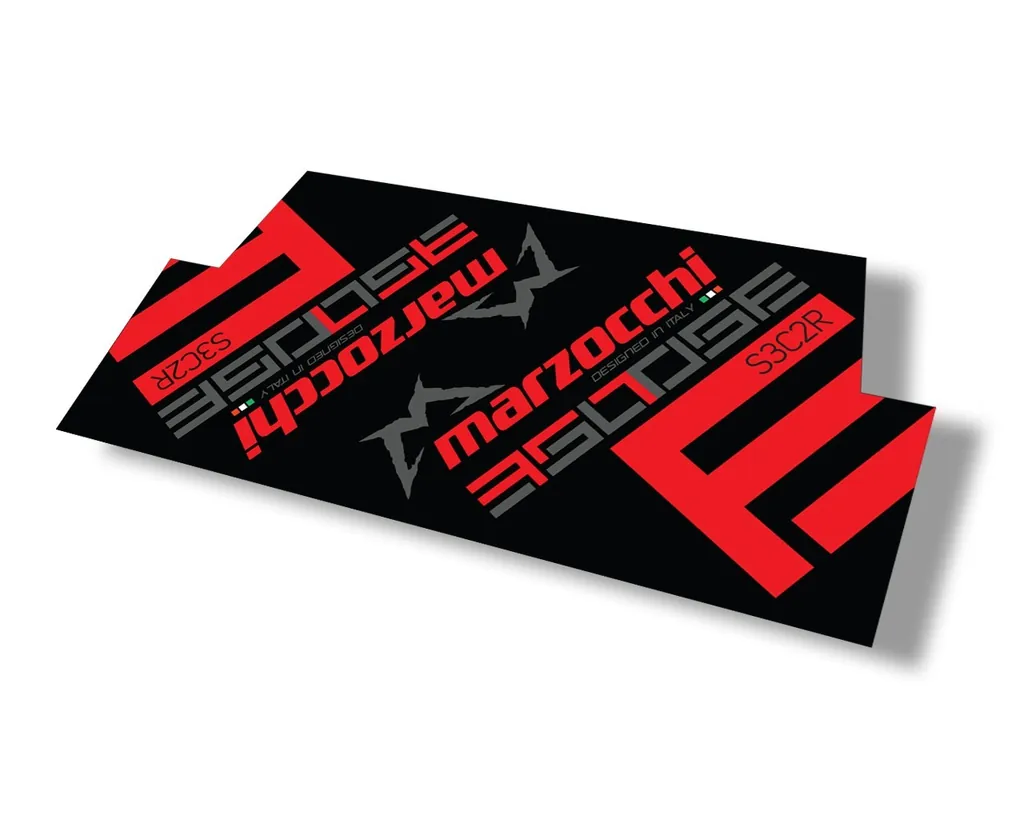 Marzocchi 350 S3C2R 2018 Rear Shock Sticker Decal Kit Adhesive Red