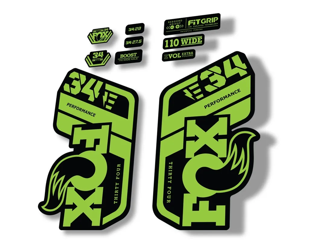 FOX 34 Performance E Bike 2021 Factory Fork Decals Suspension Sticker Green