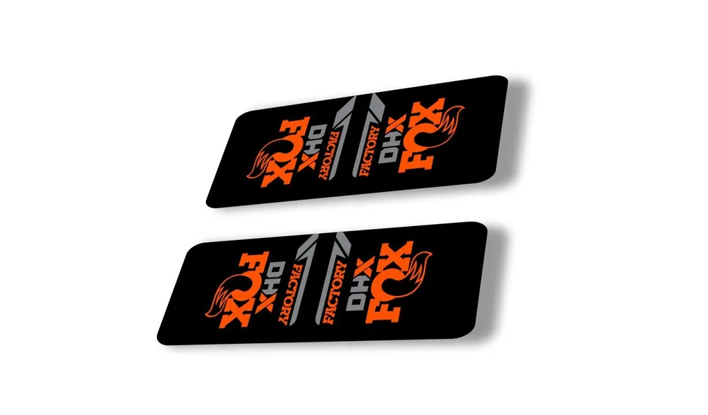 FOX DHX 2022 Factory Rear Shock Suspension Sticker Decal Adhesive Orange Gray
