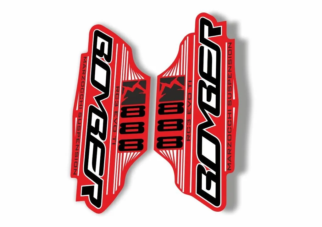 Marzocchi Bomber 888 RC3 EVO TI 2011 Fork Suspension Sticker Decal Kit Red