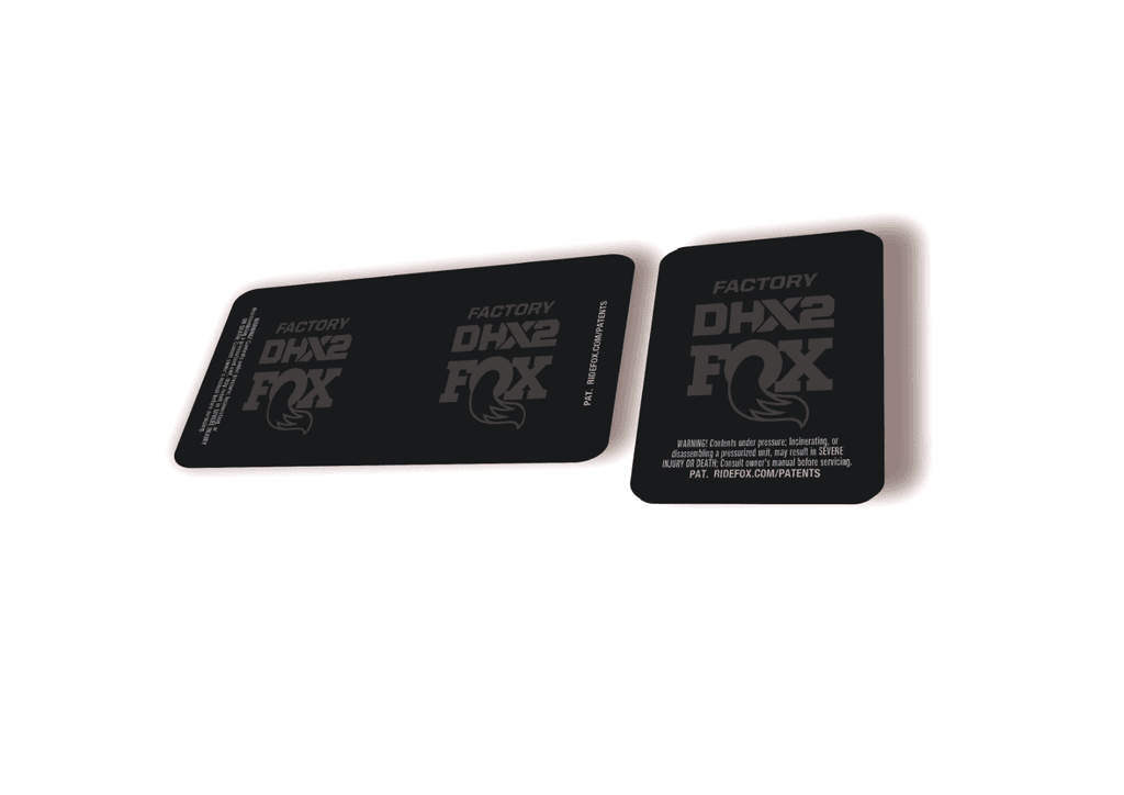 FOX DHX2 Factory 2026 Rear Shock Decal Sticker Kit Adhesive Gray