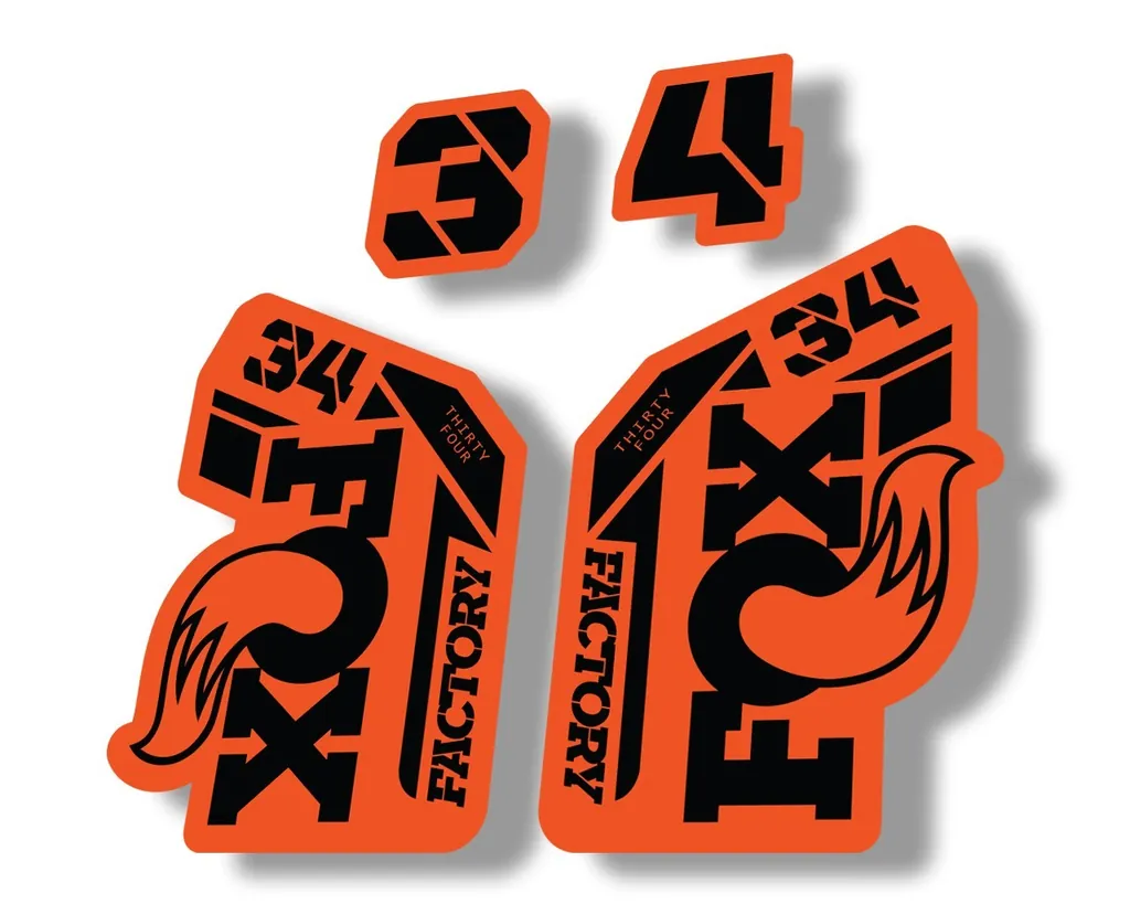 FOX 34 2021 Factory Forks Suspension Decal Sticker Orange Black