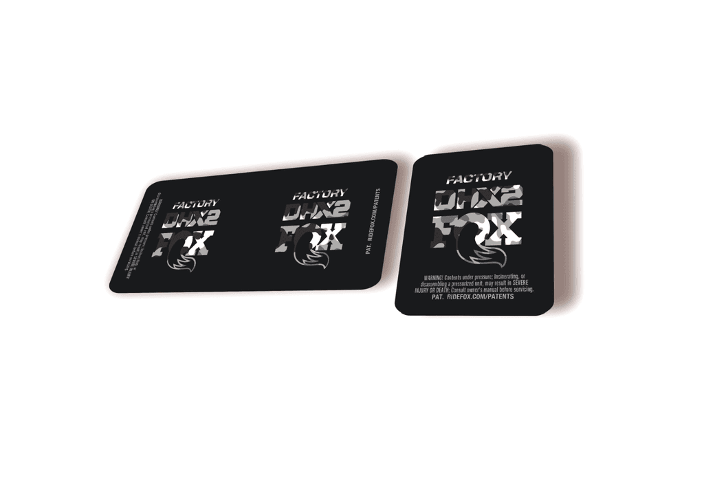 FOX DHX2 Factory 2026 Rear Shock Decal Sticker Kit Adhesive White Camo