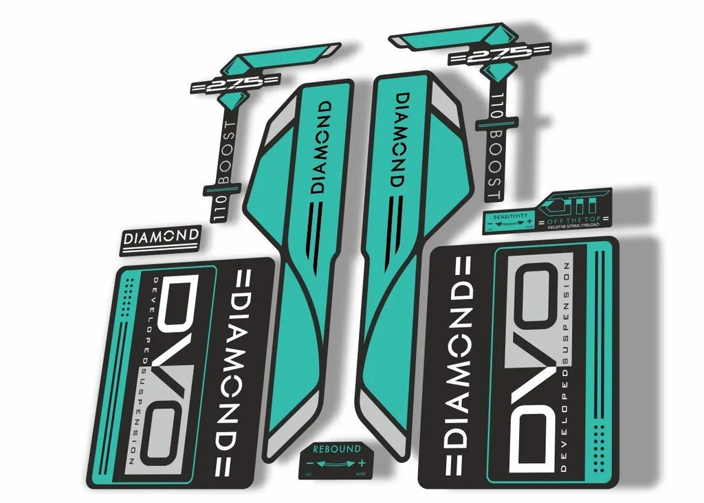 DVO 2017 Diamond Boost 27.5 Fork Suspension Sticker Decal Adhesiv Grey Dolphin