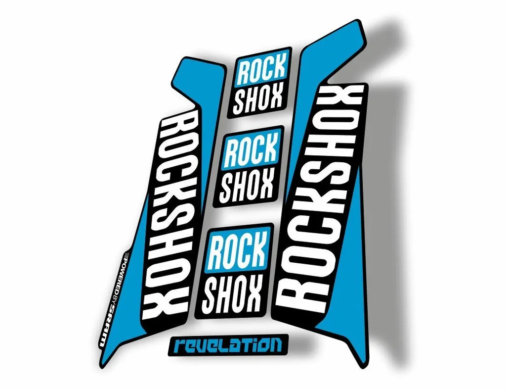 Rock Shox REVELATION 2016 Mountain Bike Cycling Decal Kit Sticker Adhesive Blue