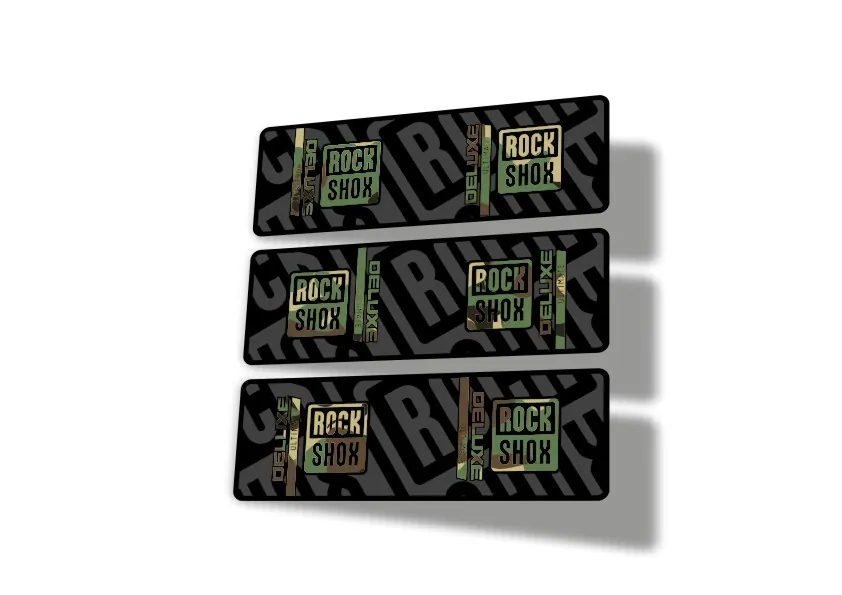 Rock Shox 2023 Deluxe Ultimate Rear Shock Decal Sticker Adhesive Set Camo