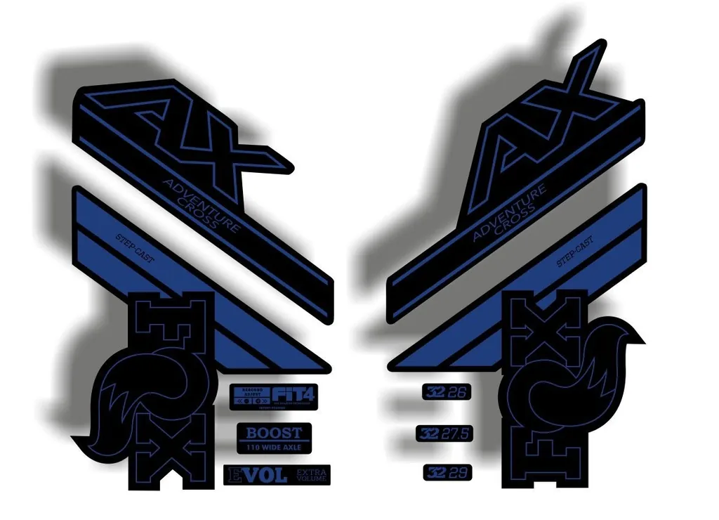 FOX Step Cast 2020 AX Adevnture Cross Fork Suspension Decals Sticker Dark Blue