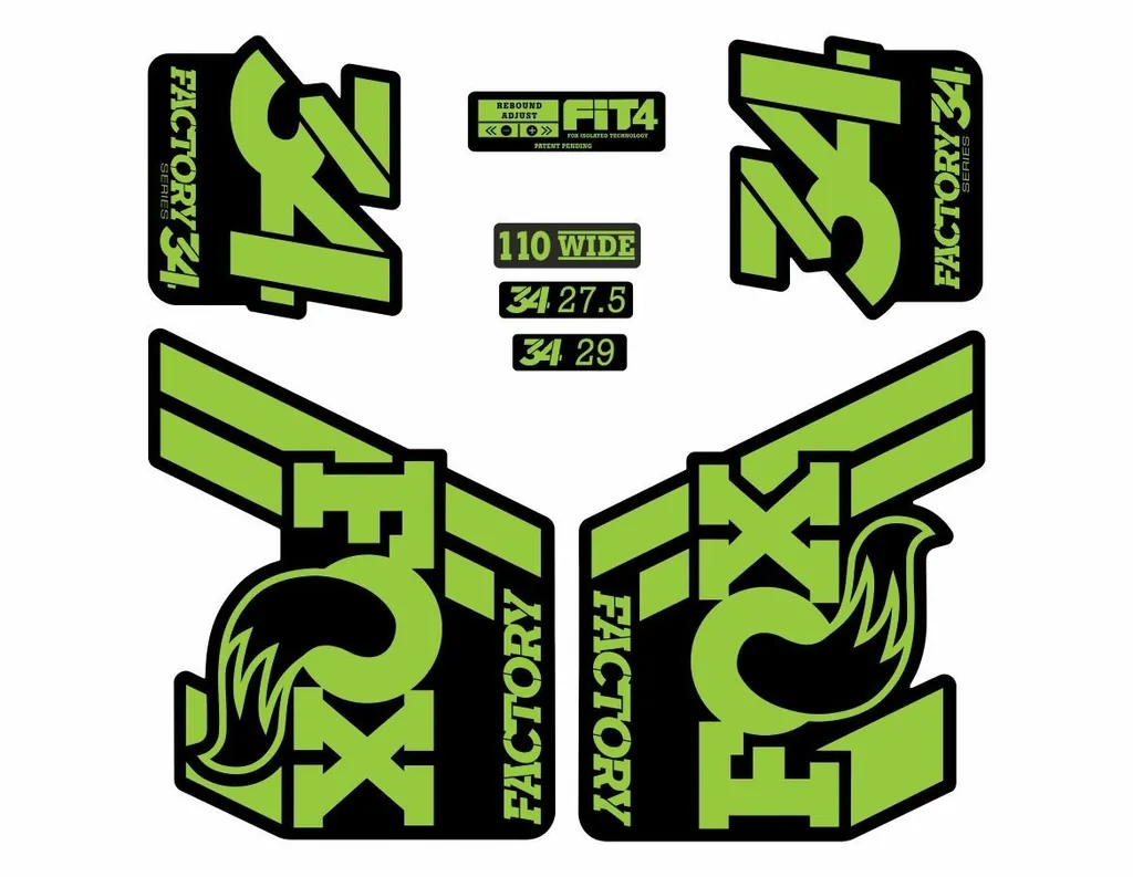 FOX 34 Float 2018-19 Forks Suspension Factory Decals Stickers Adhesive Green