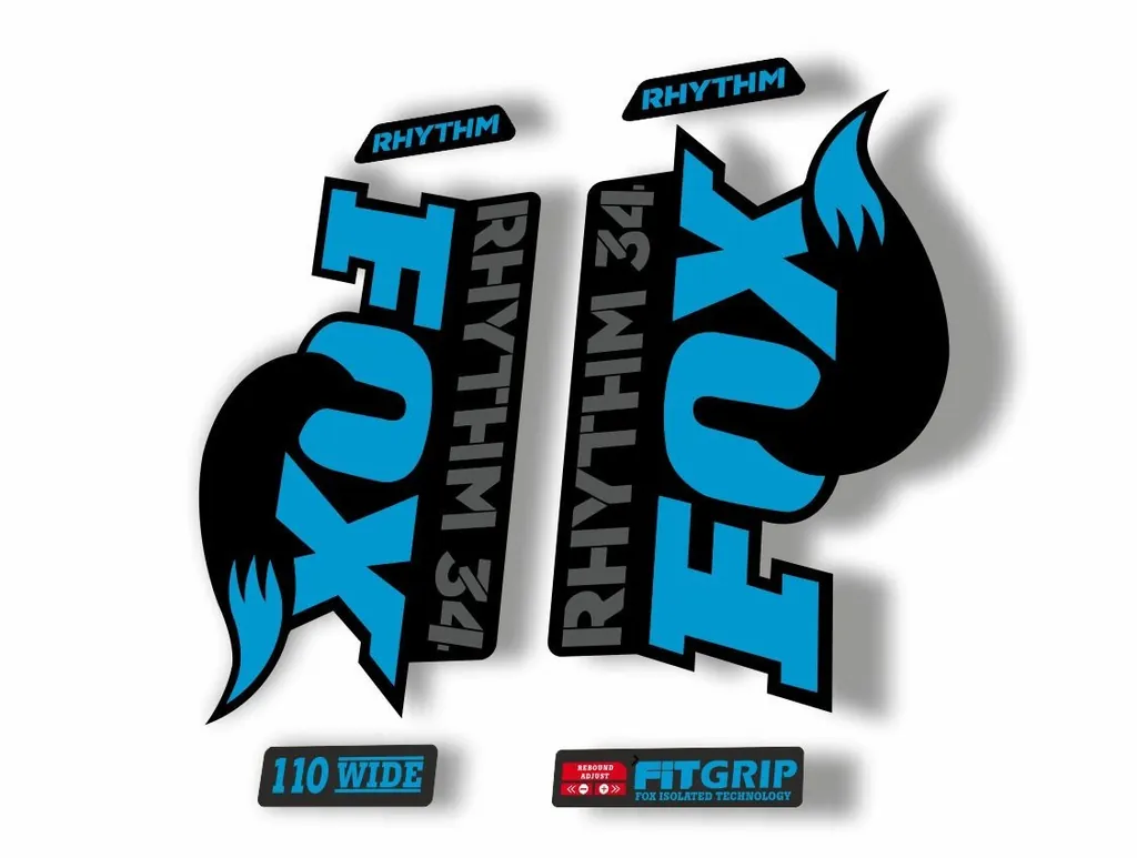FOX 34 Rhythm 2018 Forks Suspension Factory Decal Sticker Adhesive Blue Gray