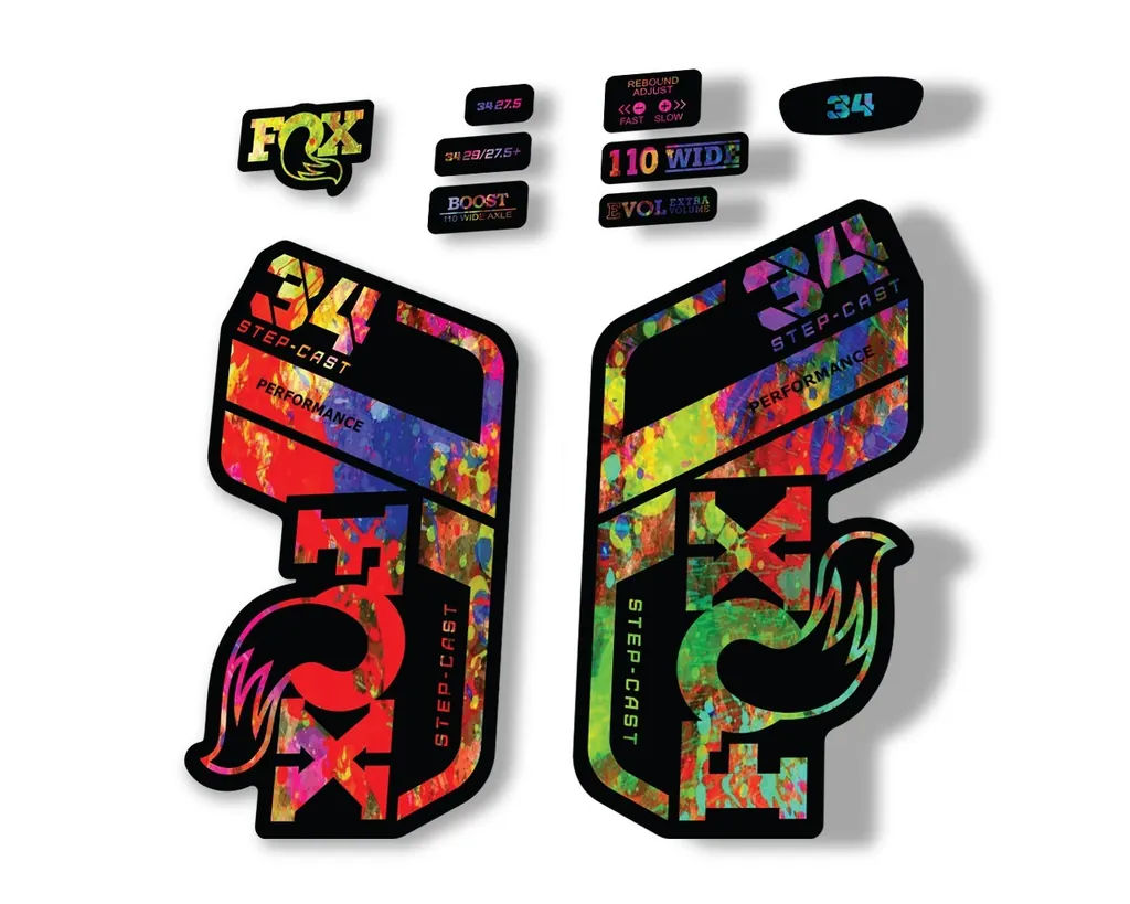 FOX 34 Performance SC 2021 Forks Suspension Factory Decal Sticker Oil Slick