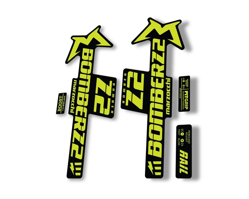 Marzocchi Bomber Z2 E Bike 2022 Fork Suspension Sticker Decal Kit Lime Green