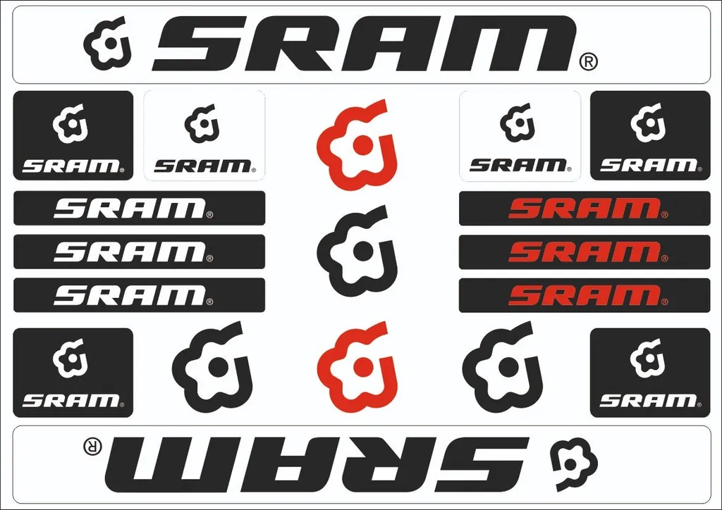 Bicycle Vinyl Stickers – Compatible with SRAM Bikes – Black