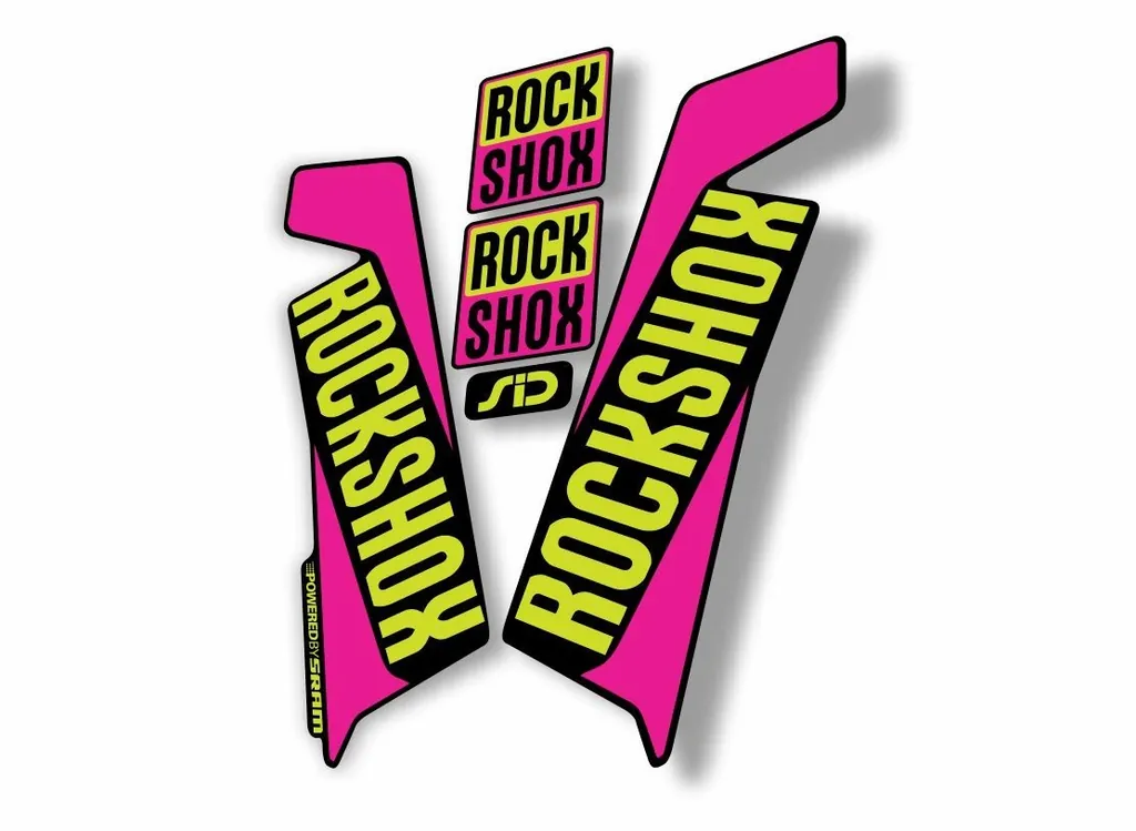 Rock Shox SID 2016-17 Mountain Bike Cycling Fork Decal Sticker Adhesiv Lime Pink
