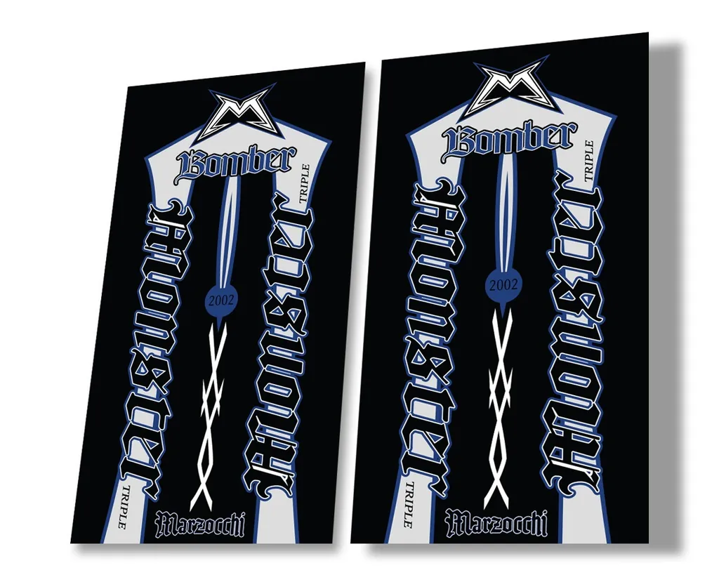 Marzocchi Bomber Monster 2002 Suspension Decal Kit Sticker Adhesive Dark Blue