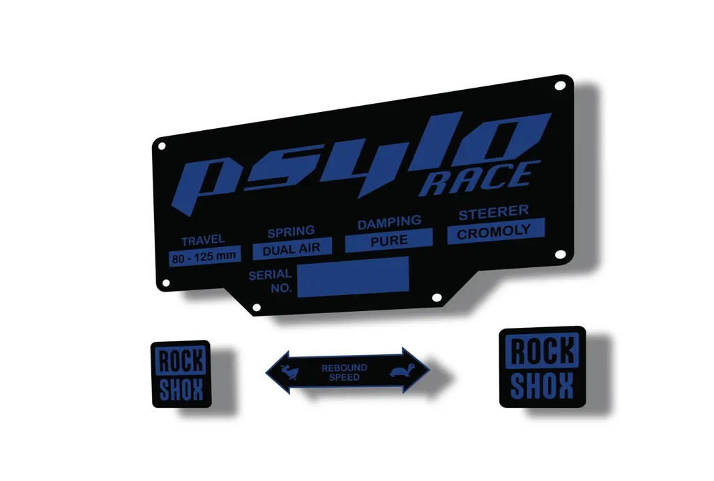 Rock Shox PSYLO 2002 Mountain Bike Cycling Decal Kit Sticker Adhesive Dark Blue