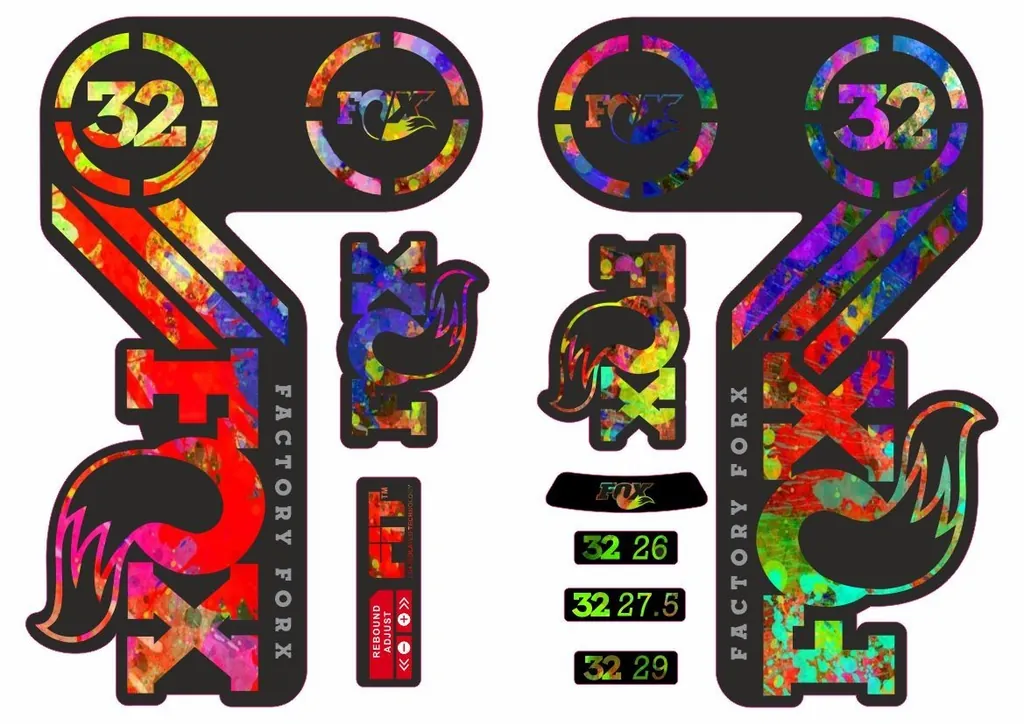 FOX 32 Heritage 2015 Fork Suspension Factory Decal Sticker Adhesive Oil Slick