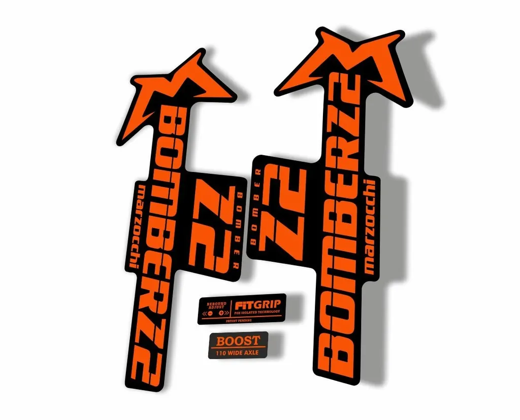 Marzocchi Bomber Z2 2020 Fork Suspension Sticker Decal Kit Adhesive Orange