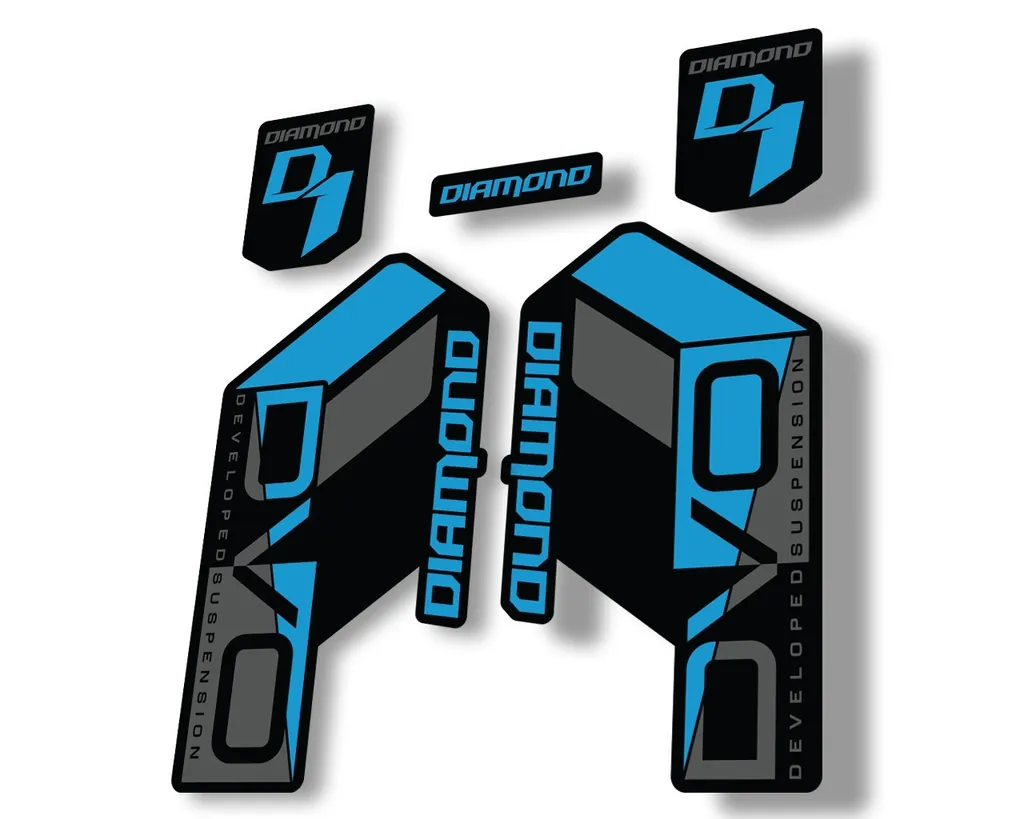 DVO Diamond Developed D1 2020 Fork Suspension Sticker Factory Decal Blue