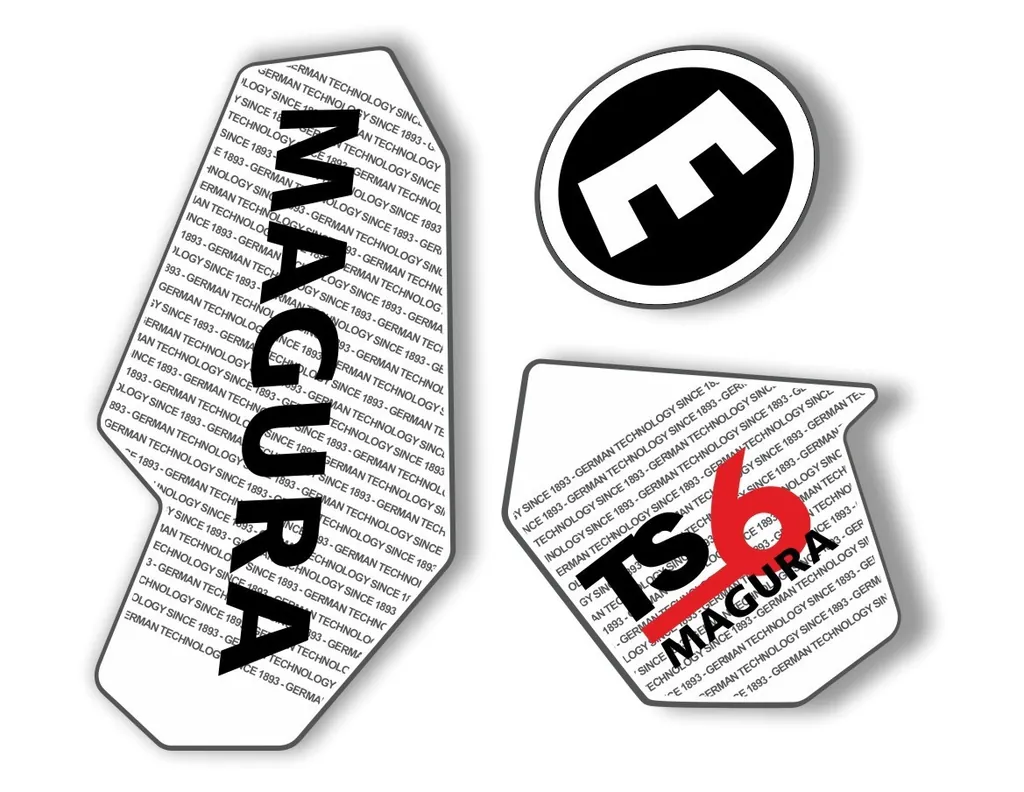 MAGURA TS6 Suspension Decal Kit Sticker Adhesive Aufkleber White