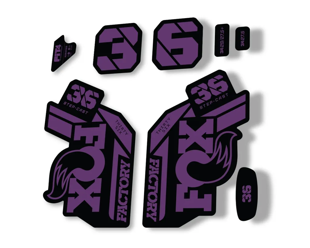 FOX 36 Step Cast SC 2021 Factory Fork Decals Suspension Sticker Adhesive Purple