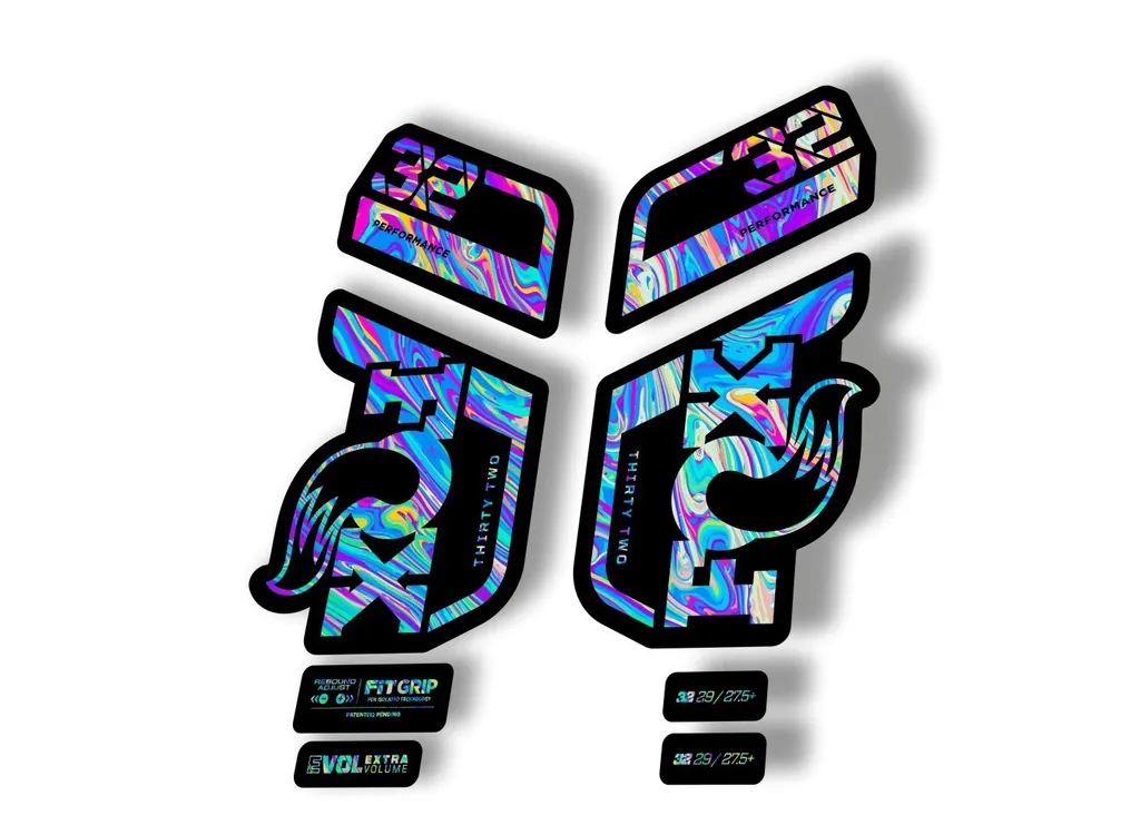 Fox 32 Performance 2021 Fork Suspension Factory Decal Sticker Oil Slick 1