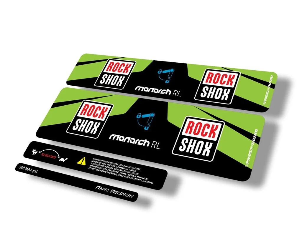 Rock Shox MONARCH RL 2016 Rear Shock Suspension Decal Sticker Adhesive Green