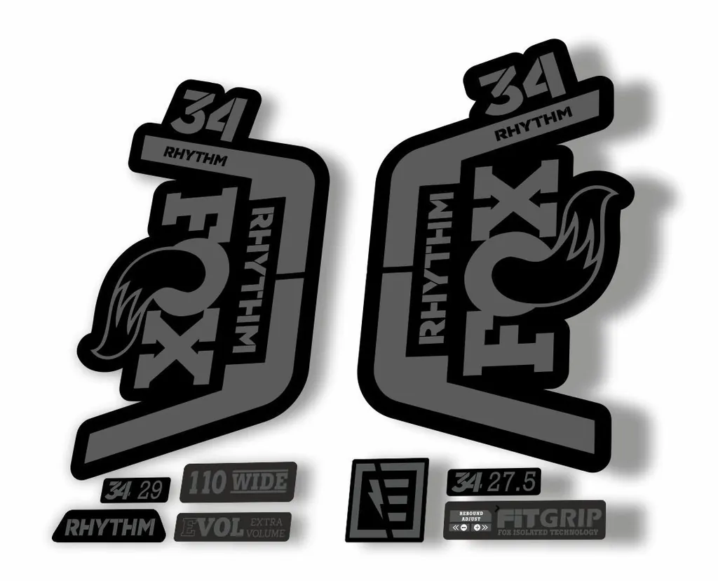 FOX 34 Rhythm 2019 Forks Suspension Factory Decal Sticker Adhesive Gray