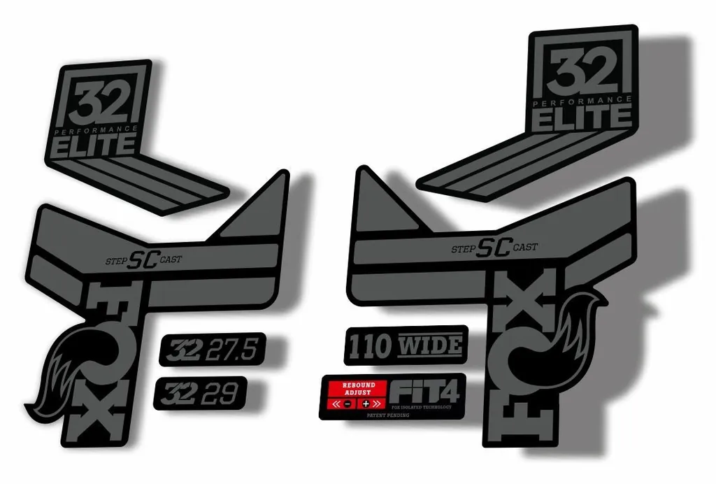 FOX 32 Step Cast SC EP  Fork Suspension Factory Decal Stickers Adhesive Gray