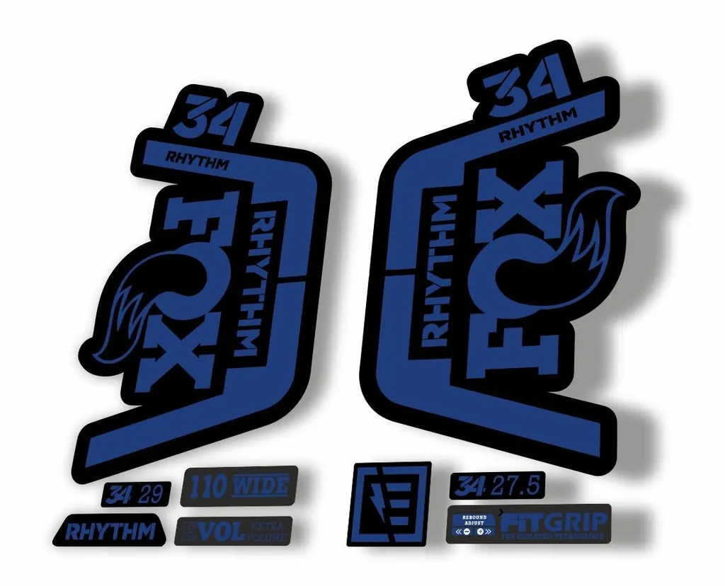FOX 34 Rhythm 2019 Forks Suspension Factory Decal Sticker Adhesive Dark Blue