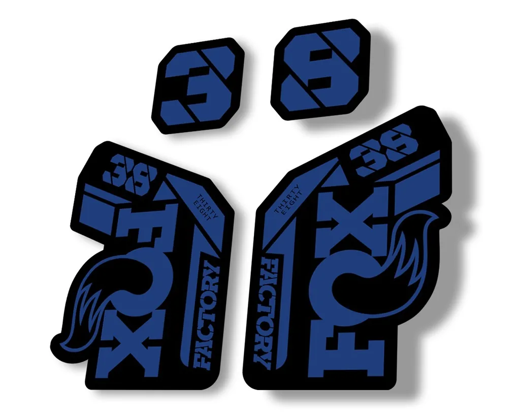 FOX 38 2021 Factory Forks Suspension Decals Sticker Set Adhesive Dark Blue