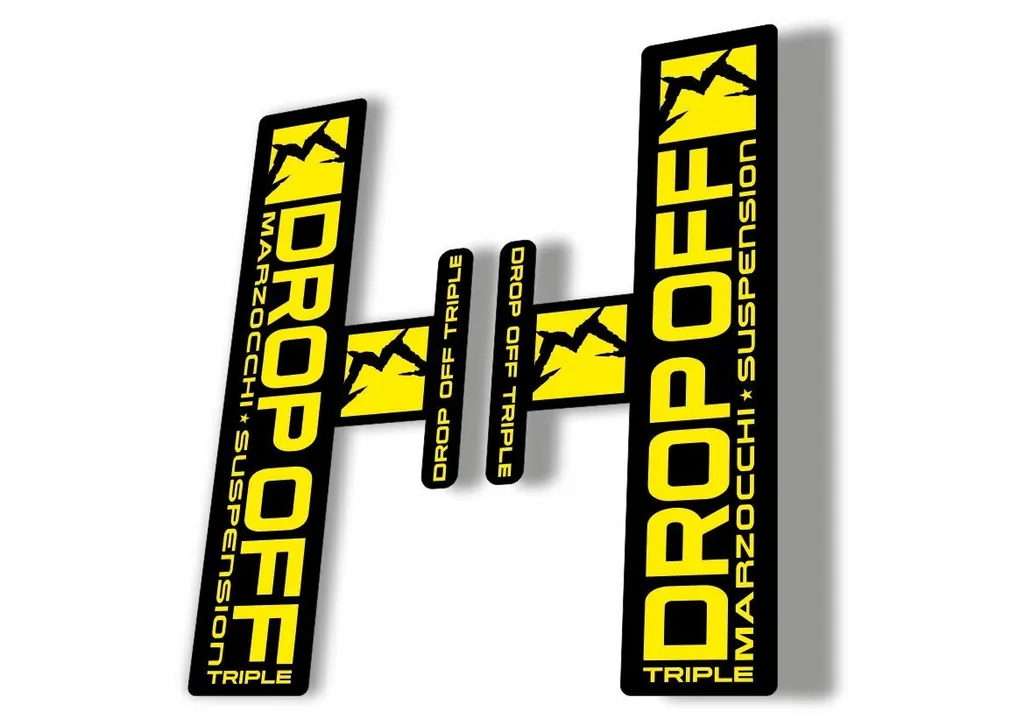 Marzocchi Drop Off Triple 2005 Fork Suspension Sticker Decal Kit Adhesive Yellow