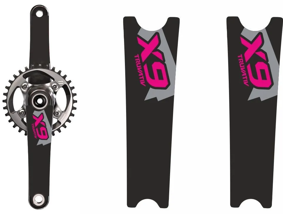 Crank Set Stickers Decals MTB SRAM X9 Mountain Bike Bicycle Adhesive 2 Pcs Pink
