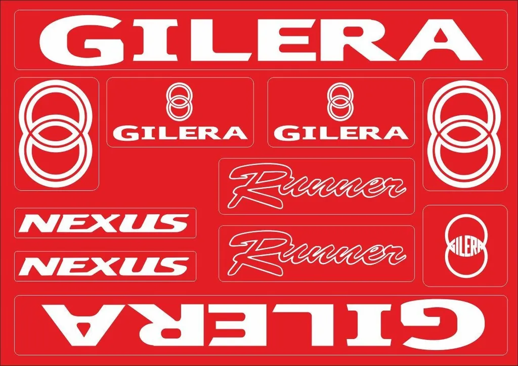 Gilera Runner Nexus Motorcycle Decals Stickers Bike Graphic Set Vinyl Logo Red