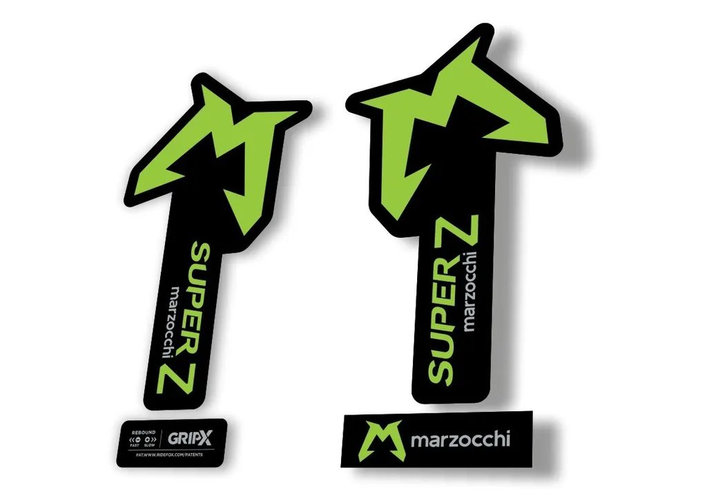 Marzocchi SUPER Z 2025 Fork Suspension Sticker Decal Kit Adhesive Green