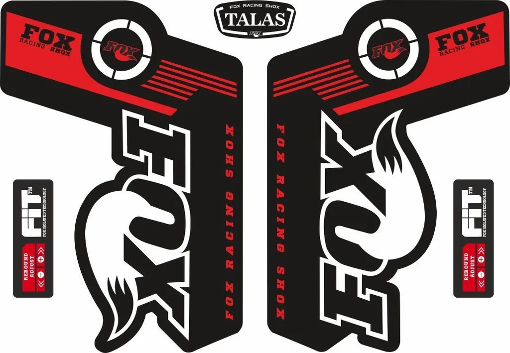 FOX TALAS Forks / Suspension Factory Style Decal Kit Sticker Adhesive Set Red
