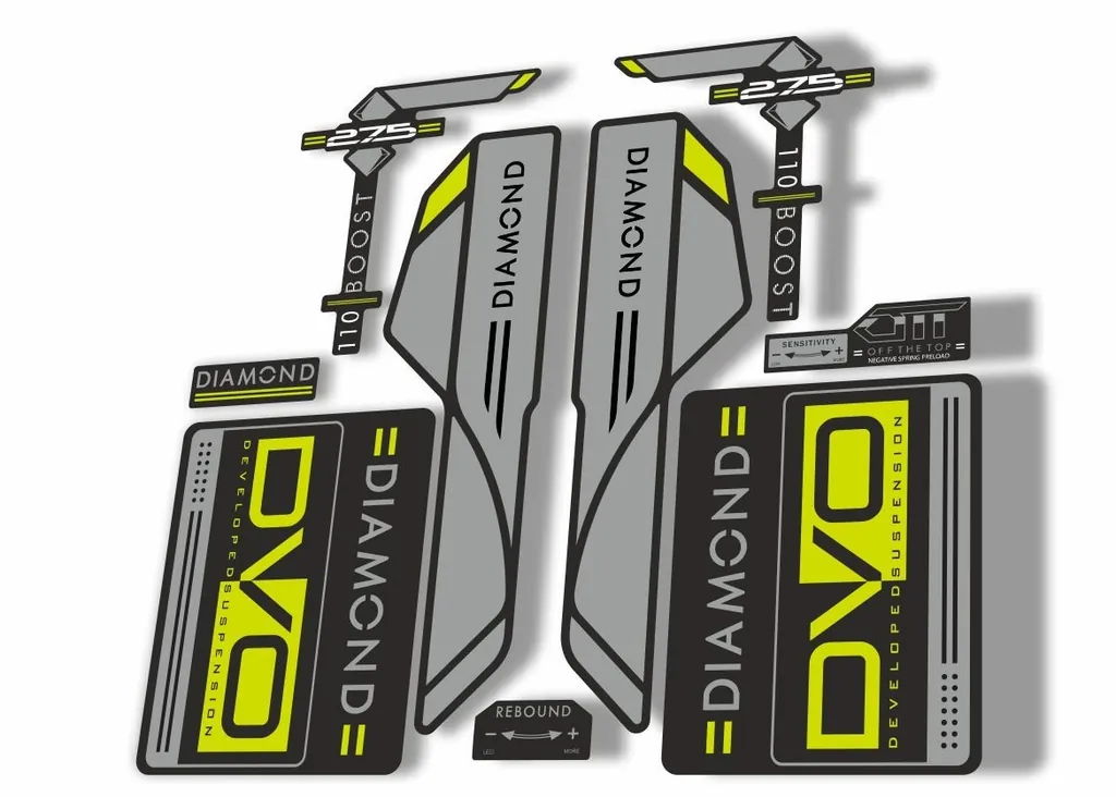 DVO 2017 Diamond Boost 27.5 Fork Suspension Sticker Decal Adhesive Gray Green
