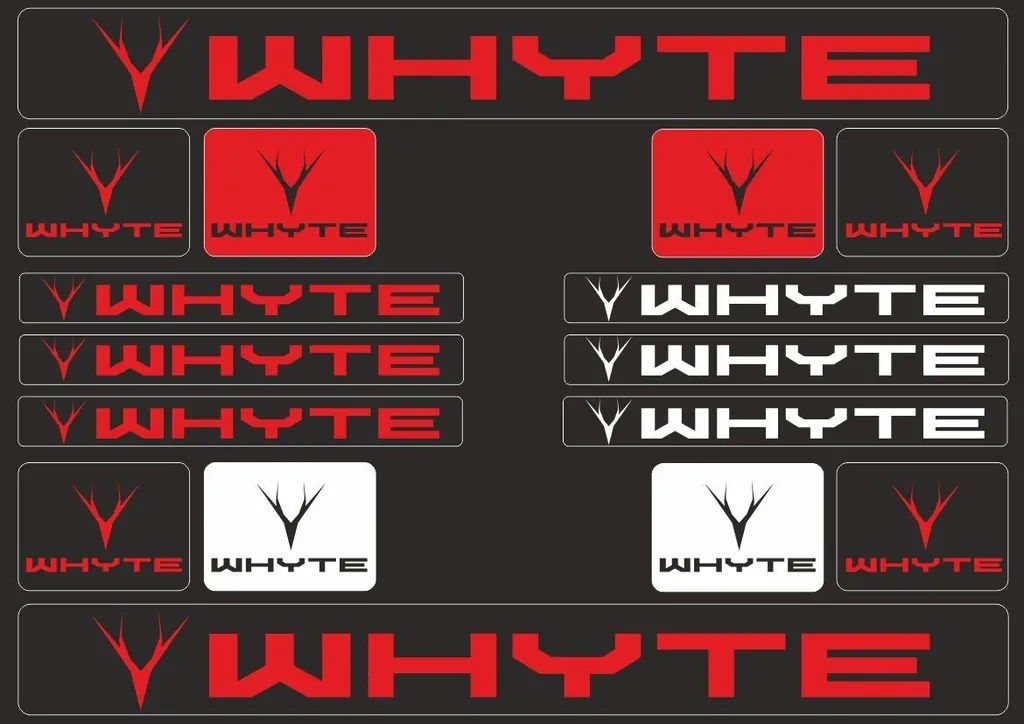 Vinyl Bike Stickers – Compatible with WHYTE Bikes – Red