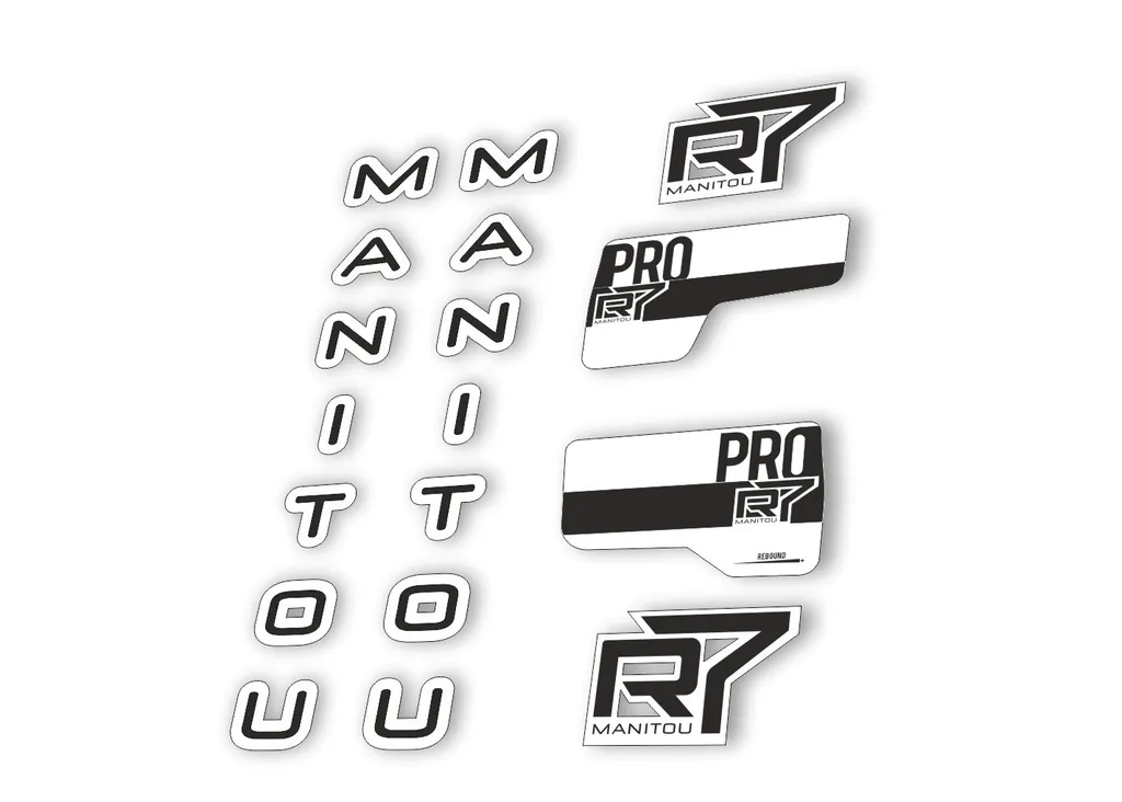 Manitou R7 Pro 2020 Fork Suspension Decal Kit Sticker Set Black