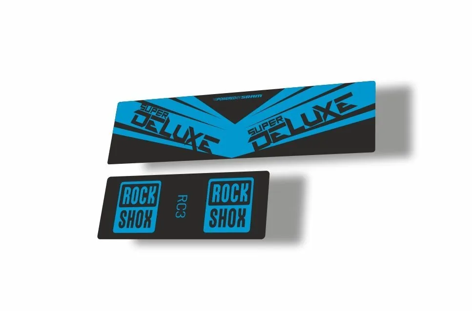 Rock Shox 2017 Super Deluxe RC3 Rear Shock MTB Decal Sticker Adhesive Blue