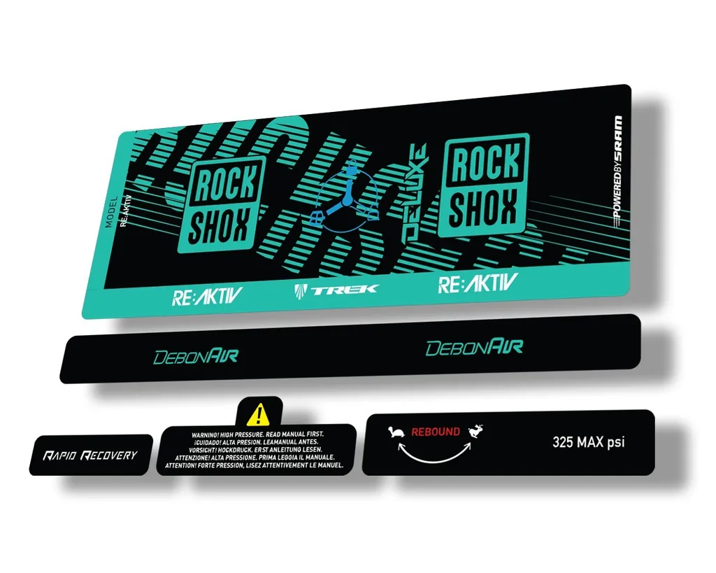 Rock Shox Deluxe RT3 RE AKTIV 2020 Rear Shock Decal Sticker Set Dolphin