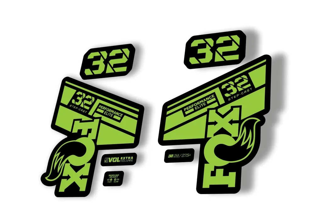 FOX 32 Step Cast Elite 2021 Factory Fork Decals Suspension Sticker Green