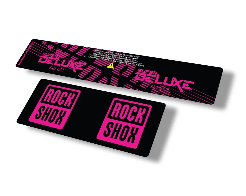 Rock Shox 2021 Super Deluxe Select Rear Shock Decal Sticker Adhesive Set Pink