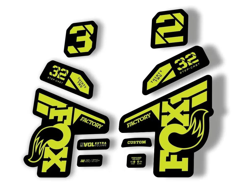 Fox 32 Factory 2021 Fork Suspension Decal Sticker Adhesive Lime Green