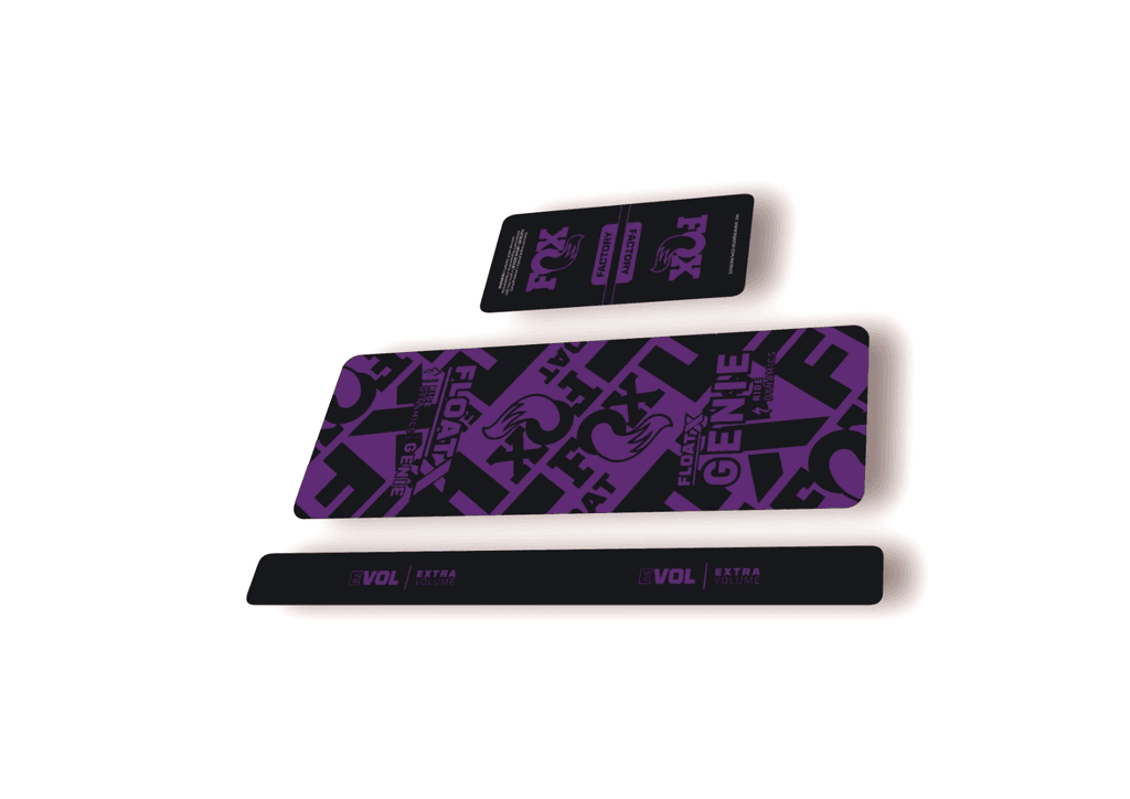 FOX Float X GENIE 2025 Rear Shock Decal Sticker Kit Adhesive Purple