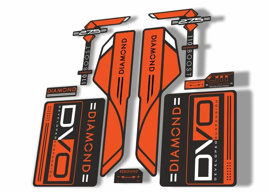 DVO 2017 Diamond Boost 27.5 Fork Suspension Sticker Decal Adhesive Orange